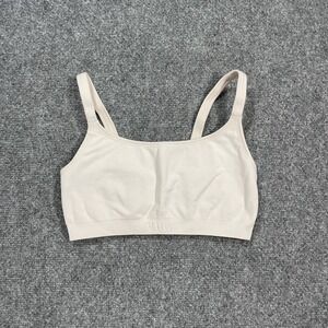 Vuori Sports Bra Light Support Women XS White Athleisure  Gym Ribbed Yoga Pilate
